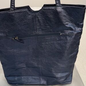 Wilsons Metallic Leather Midnight Blue Tote